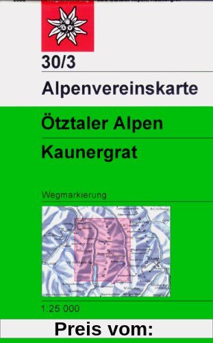 Ötztaler Alpen - Kaunergrat: Topographische Karte 1:25000