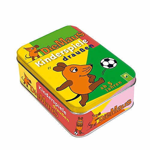 Die Maus. Kinderspiele draußen (ab 5 Jahren) Metallbox mit 50 Activity-Karten