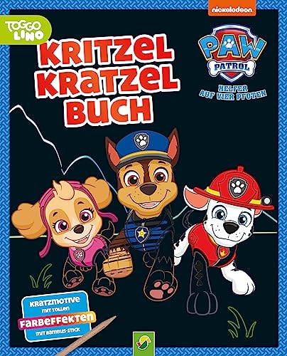 PAW Patrol Kritzel-Kratzel-Buch für Kinder ab 4 Jahren: Auskratzmotive mit tollen Farbeffekten. Kratzbuch mit Bambus-Stick