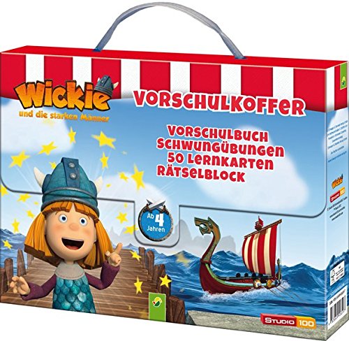 Wickie Vorschulkoffer: Vorschulbuch, Schwungübungen, 50 Lernkarten, Rätselblock von Schwager & Steinlein