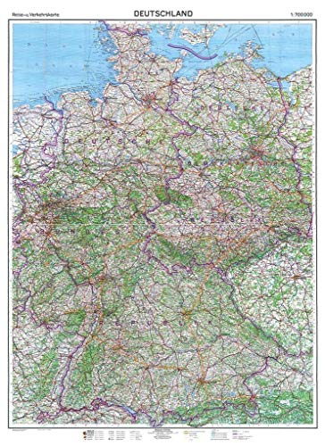 HISTORISCHE KARTE: DEUTSCHLAND 1961 (gerollt): Letzte Reise- und Verkehrskarte von Deutschland - die Karte entstand kurz vor der Grenzschließung und Mauerbau am 13. August 1961