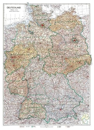 Karte von DEUTSCHLAND 1949 [Besatzungszonenkarte]. Amerikanische | Britische | Französische | Sowjetische Besatzungszone von Verlag Rockstuhl