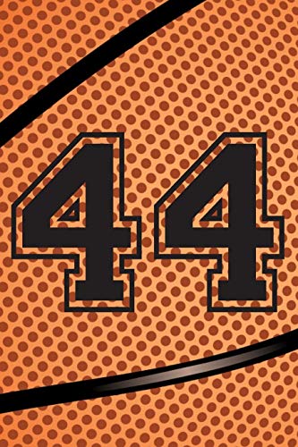44 Journal: A Basketball Jersey Number #44 Forty Four Notebook For Writing And Notes: Great Personalized Gift For All Players, Coaches, And Fans (Black Dimple Seam Ball Print)