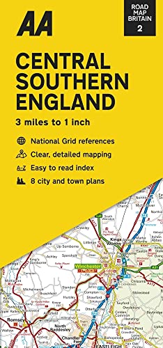 02 Central Southern England: Streetmap (Road Map Britain, 2, Band 2) von Automobil Association