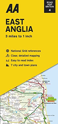 Road Map Britain 04 East Anglia 1 : 200 000: Streetmap (AA Road Map Britain, 4, Band 4) von Automobil Association