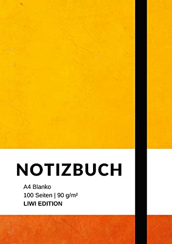 Notizbuch A4 blanko - 100 Seiten 90g/m² - Soft Cover - FSC Papier: Notebook A4 weißes Papier unliniert