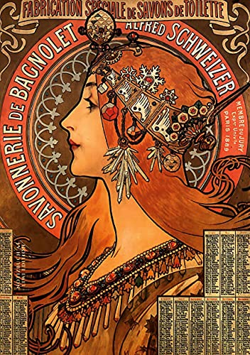 Notizbuch schön gestaltet mit Leseband - A5 Hardcover blanko - Jugendstil - 100 Seiten 90g/m² - FSC Papier: Notebook A5 - Art nouveau - Journal Hardcover blanko - Alfons Mucha "Savonnerie de Bagnolet" Notizbuch schön gestaltet mit Leseband - A5 Hardcover blanko - Jugendstil - 100 Seiten 90g/m² - FSC Papier: Notebook A5 - Art nouveau - Journal Hardcover blanko - Alfons Mucha "Savonnerie de Bagnolet"