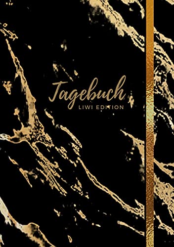 Tagebuch - A5 liniert - 100 Seiten 90g/m² - Soft Cover - Motiv "Marmor gold auf schwarz" - FSC Papier: Diary - A5 - Paperback Tagebuch - A5 liniert - 100 Seiten 90g/m² - Soft Cover - Motiv "Marmor gold auf schwarz" - FSC Papier: Diary - A5 - Paperback