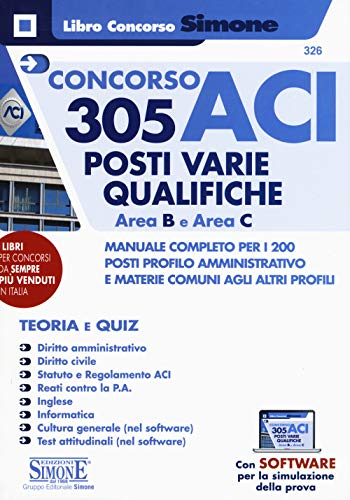 Concorso ACI 305 posti varie qualifiche Area B e Area C (Il libro concorso)