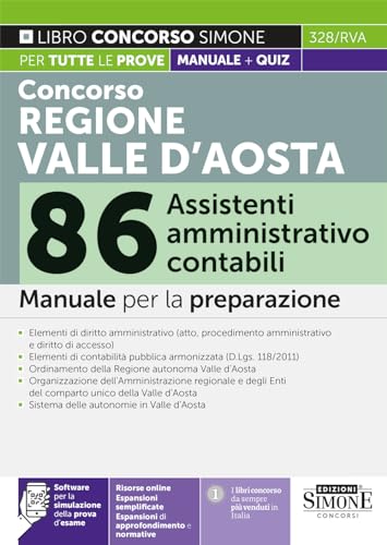 Concorso Regione Valle d'Aosta 86 Assistenti amministrativo contabili - Manuale per la preparazione (Concorsi e abilitazioni) von Edizioni Simone
