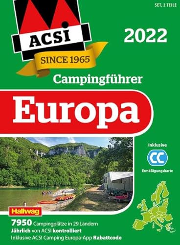 ACSI Campingführer Europa 2022: in 2 Bänden inkl. ACSI CampingCard Ermässigungskarte und ACSI Camping Europa-App Rabattcode (Coverdesign variiert) (Hallwag ACSI Führer) von Hallwag Kümmerly & Frey