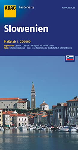 ADAC Länderkarte Slowenien 1:200.000: Register: Legende, Cityplan, Ortsregister mit Postleitzahlen. Karte: Sehenswürdigkeiten, Natur- und Nationalparks, landschaftlich schöne Strecken ADAC Länderkarte Slowenien 1:200.000: Register: Legende, Cityplan, Ortsregister mit Postleitzahlen. Karte: Sehenswürdigkeiten, Natur- und Nationalparks, landschaftlich schöne Strecken
