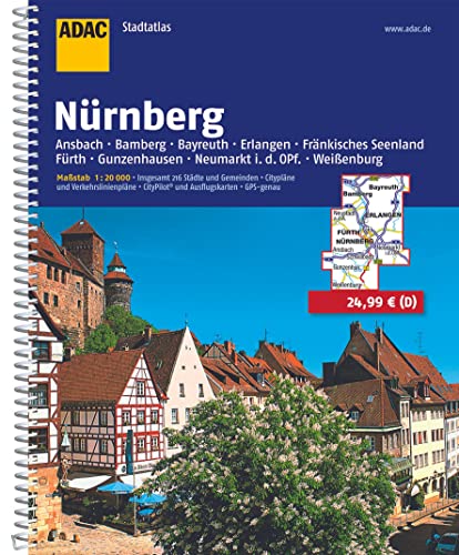 ADAC Stadtatlas Nürnberg 1:20.000: mit Ansbach, Bamberg, Bayreuth, Erlangen, Fränkisches Seenland, Fürth, Gunzenhausen, Neumarkt i.d. Opf., Weißenburg