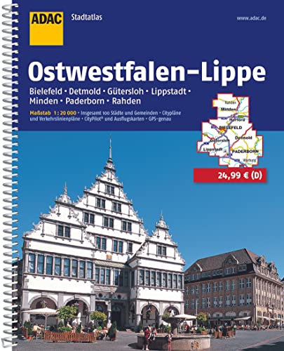 ADAC Stadtatlas Ostwestfalen-Lippe 1:20.000: mit Bielefeld, Detmold, Gütersloh, Lippstadt, Minden, Paderborn, Rahden von ADAC