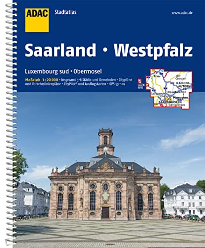 ADAC Stadtatlas Saarland, Westpfalz 1:20.000: mit Luxemburg Sud, Obermosel von ADAC