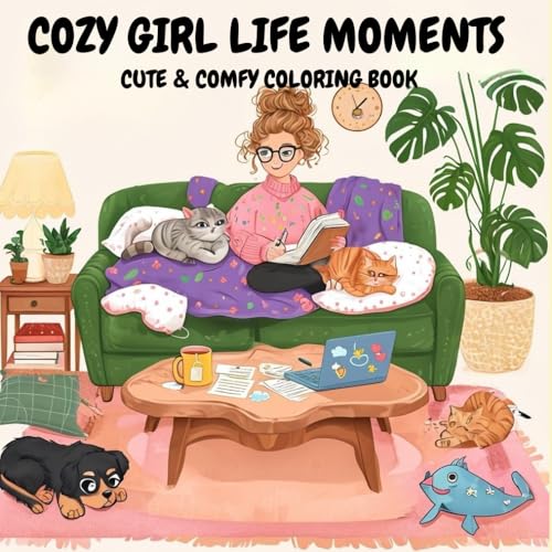 COZY GIRL LIFE MOMENTS: CUTE & COMFY COLORING BOOK von Independently published