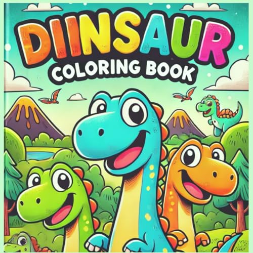 DIINSAUR COLORING BOOK: EducationaL coloring pages with dinosaurs for childrens 3-5 von Independently published
