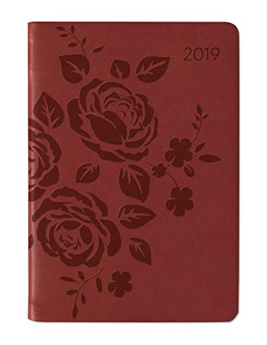 Ladytimer Mini Deluxe Red 2019 - Taschenplaner / Taschenkalender (8 x 11,5) - Tucson Einband - Motivprägung Floral - Weekly - 144 Seiten von Alpha Edition