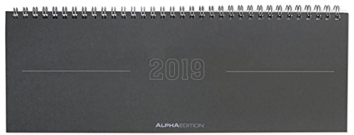 Tisch-Querkalender Papyrus Grau 2019 - Bürokalender / Tischkalender (29,7 x 10,5) - 1 Woche 2 Seiten von ALPHA EDITION