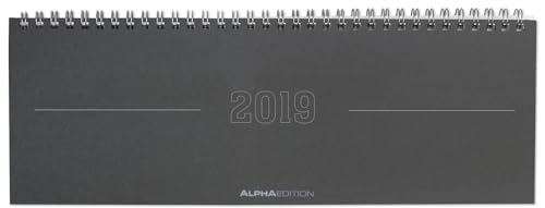 Tisch-Querkalender Papyrus Grau 2019 - Bürokalender / Tischkalender (29,7 x 10,5) - 1 Woche 2 Seiten: 1 Woche auf 2 Seiten