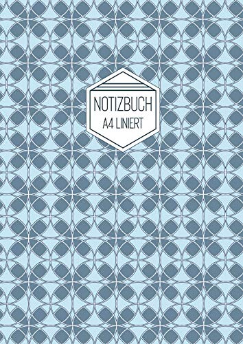 Notizbuch A4 Liniert: Blau Skandinavisches Design