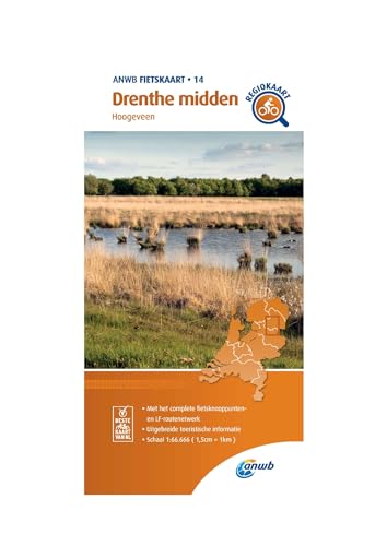 14 Drenthe midden (Hoogeveen): Fietskaart mit Radwegen (Fietskaarten, Band 14)