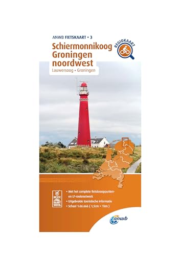 Schiermonnikoog Groningen noordwesr (Lauwersoog/ Groningen) 1:66 000: Fietskaart mit Radwegen (Fietskaarten, Band 3) von ANWB Media Inside Sales