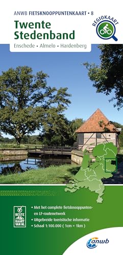 Twente Stedenband (Enschede / Almelo / Hardenberg) 1:100 000: Fietsknooppenuntenkaarten 1:100000 (Knooppuntkaarten, Band 8)