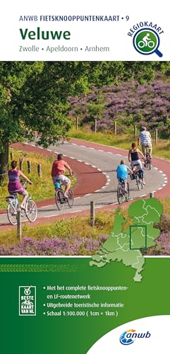 Veluwe (Zwolle / Apeldoorn / Arnhem) 1:100 000: Fietsknooppenuntenkaarten 1:100000 (Knooppuntkaarten, Band 9) von ANWB
