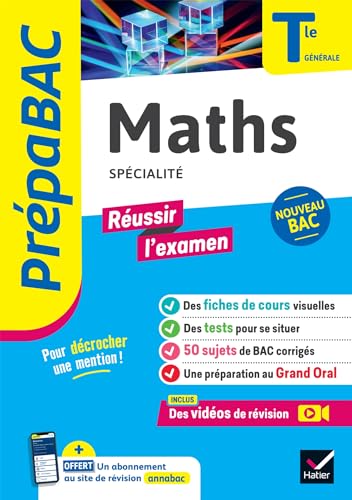 Prépabac Réussir l'examen - Maths Tle générale (spécialité) - Bac 2025: fiches de révision, sujets de bac corrigés & vidéos
