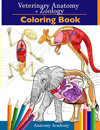 Veterinary & Zoology Coloring Book: 2-in-1 Compilation | Incredibly Detailed Self-Test Animal Anatomy Color workbook | Perfect Gift for Vet Students and Animal Lovers von Muze Publishing