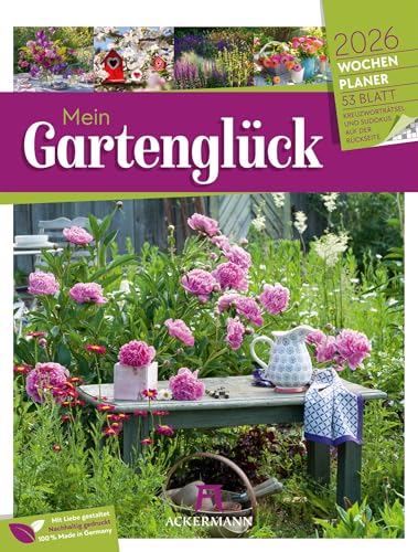 Gartenglück Wochenplaner Kalender 2026 | Stilvoller Garten-Wochenkalender im Hochformat (25x33 cm) | Mit Kreuzworträtseln, Sudokus & mehr Gartenglück Wochenplaner Kalender 2026 | Stilvoller Garten-Wochenkalender im Hochformat (25x33 cm) | Mit Kreuzworträtseln, Sudokus & mehr von "Ackermann Kunstverlag"