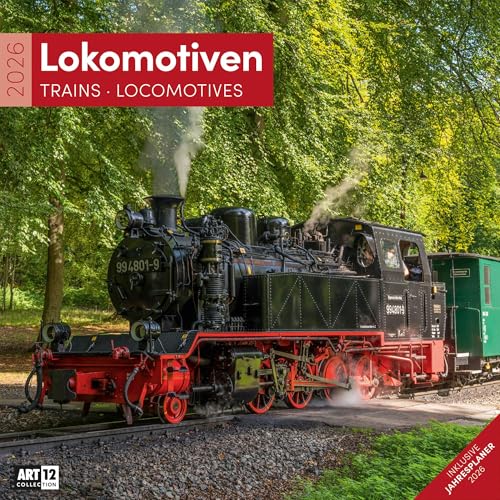 Lokomotiven Broschürenkalender 2026 - 30x30 - Art12 | Stilsicherer Eisenbahn-Kalender im schlanken Hochformat (aufgeklappt 30x60 cm) | zum Eintragen Lokomotiven Broschürenkalender 2026 - 30x30 - Art12 | Stilsicherer Eisenbahn-Kalender im schlanken Hochformat (aufgeklappt 30x60 cm) | zum Eintragen von "Ackermann Kunstverlag"