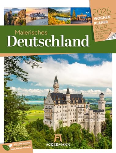 Malerisches Deutschland Wochenplaner Kalender 2026 | Landschaften und Sehenswürdigkeiten im Hochformat (25x33 cm) | Wochenkalender mit Rätseln Malerisches Deutschland Wochenplaner Kalender 2026 | Landschaften und Sehenswürdigkeiten im Hochformat (25x33 cm) | Wochenkalender mit Rätseln von "Ackermann Kunstverlag"