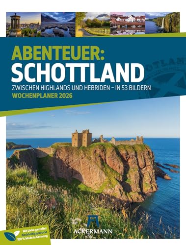 Schottland Wochenplaner Kalender 2026 | Zwischen Highlands und Hebriden | Vielfältiger Reise-Wochenkalender im Hochformat (25x33 cm) | Mit Rätseln Schottland Wochenplaner Kalender 2026 | Zwischen Highlands und Hebriden | Vielfältiger Reise-Wochenkalender im Hochformat (25x33 cm) | Mit Rätseln von "Ackermann Kunstverlag"