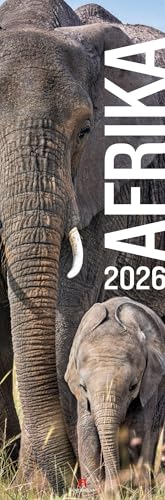 Afrika Vertikal Kalender 2026 | Vertikaler Panorama-Kalender im schlanken Hochformat (33x100 cm) | Tiere und Landschaft in Afrika von "Ackermann Kunstverlag"