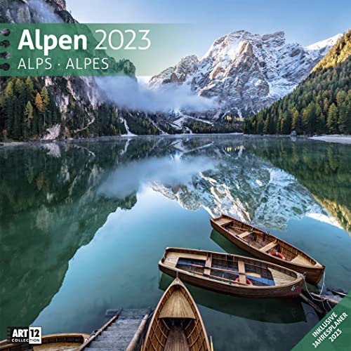 Alpen 2023, Wandkalender / Broschürenkalender im Hochformat (aufgeklappt 30x60 cm) - Geschenk-Kalender mit Monatskalendarium zum Eintragen