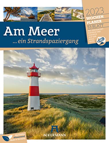 Am Meer, ein Strandspaziergang - Wochenplaner Kalender 2023, Wandkalender im Hochformat (25x33 cm) - Wochenkalender mit Rätseln und Sudokus