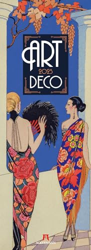 Art Deco Kalender 2025, Wandkalender im Hochformat (24x66 cm) Kunstkalender - Georg Barbier - Vintage - Retro - Belle Epoque