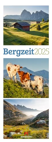 Bergzeit Kalender 2025, Triplet-Wandkalender im Hochformat (24x66 cm) - Landschaftskalender mit Alpen und Bergen für Berg-Fans & Wander:innen