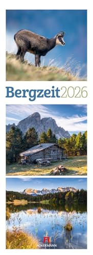 Bergzeit Triplet-Kalender 2026 | Stimmungsvoller Bergkalender im schlanken Hochformat (24x66 cm) | Triplet-Fotografie mit Bildern aus den Alpen von "Ackermann Kunstverlag"
