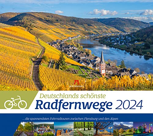 Deutschlands Radfernwege Kalender 2024, Wandkalender im Querformat (54x48 cm) - Mit Hintergrundinformationen zu den Fahrradtouren