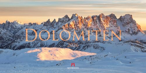 Dolomiten Kalender 2026 | Bildgewaltiger Berge-Kalender im schlanken Querformat (66x33 cm) | Südtirol für Alpinist:innen und Wander:innen von "Ackermann Kunstverlag"