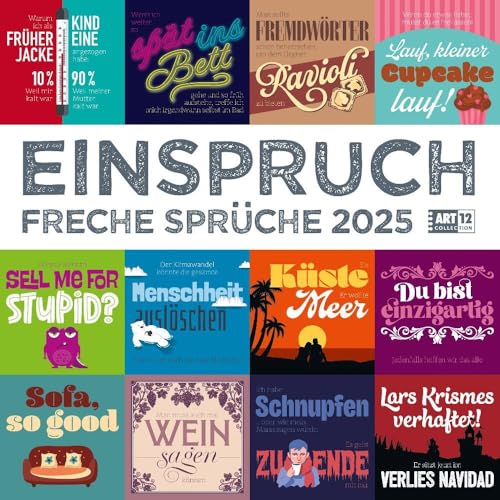 Einspruch 2025, Wandkalender / Broschürenkalender im Hochformat (aufgeklappt 30x60 cm) - Art12 - Geschenk-Kalender mit Monatskalendarium zum Eintragen