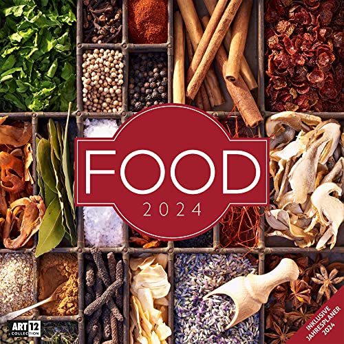 Food 2024, Wandkalender / Broschürenkalender im Hochformat (aufgeklappt 30x60 cm) - Kulinarischer Kalender mit Monatskalendarium zum Eintragen