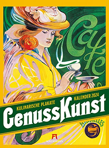 GenussKunst - Werbeplakate Kalender 2024, Wandkalender im Hochformat (33x45 cm) - Plakatkunst, Nostalgie-Kalender, Kulinarik