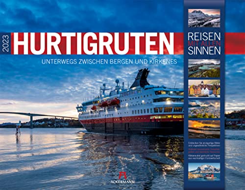 Hurtigruten Kalender 2023, Wandkalender im Querformat (54x42 cm) - Norwegen / Skandinavien mit Bildern der beliebten Kreuzfahrtroute