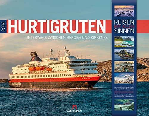 Hurtigruten Kalender 2024, Wandkalender im Querformat (54x42 cm) - Norwegen / Skandinavien mit Bildern der beliebten Kreuzfahrtroute