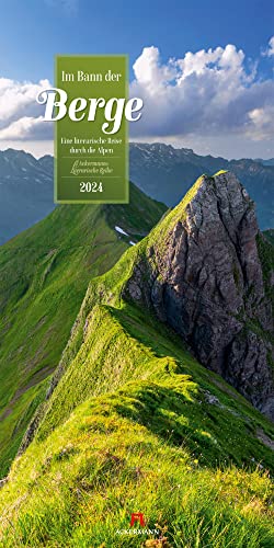Im Bann der Berge Kalender 2024, Wandkalender im Hochformat (33x66 cm) - Naturkalender / Literaturkalender mit Zitaten für Wanderer und Bergsteiger