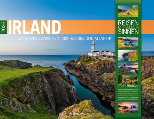Irland Kalender 2026 | Unterwegs zwischen Irischer See und Atlantik | Geschmackvoller Reise-Kalender im großen Querformat (54x42 cm) | Dublin, Kerry von "Ackermann Kunstverlag"